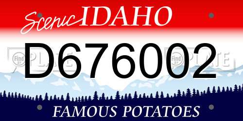 D676002 Idaho License Plate