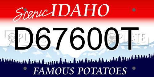 D67600T Idaho License Plate