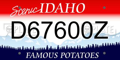 D67600Z Idaho License Plate