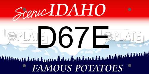 D67E Idaho License Plate