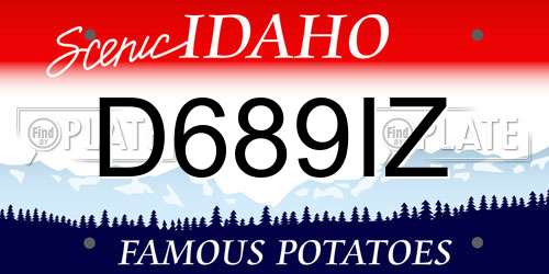D689IZ Idaho License Plate