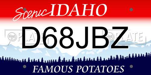 D68JBZ Idaho License Plate