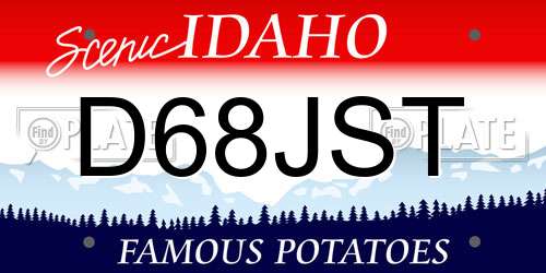 D68JST Idaho License Plate
