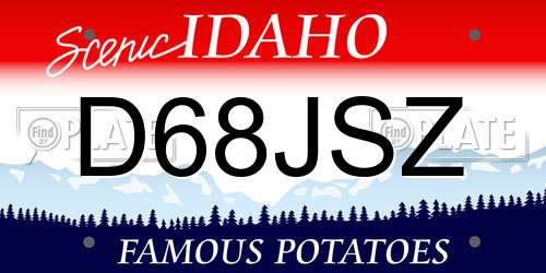 D68JSZ Idaho License Plate