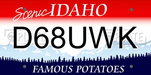 D68UWK Idaho License Plate