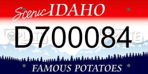 D700084 Idaho License Plate
