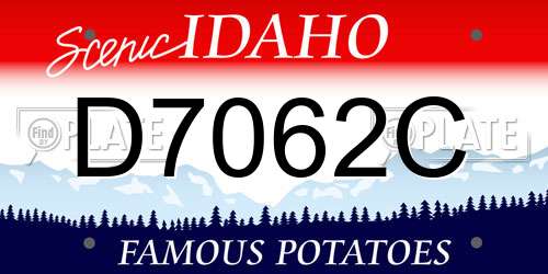 D7062C Idaho License Plate