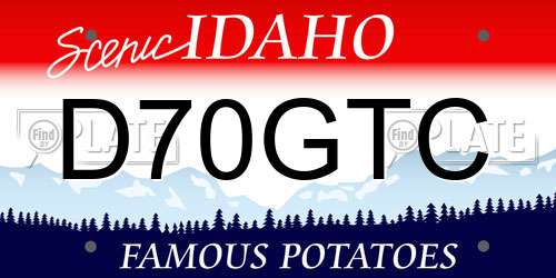 D70GTC Idaho License Plate