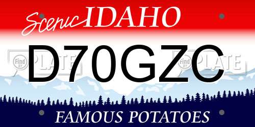 D70GZC Idaho License Plate