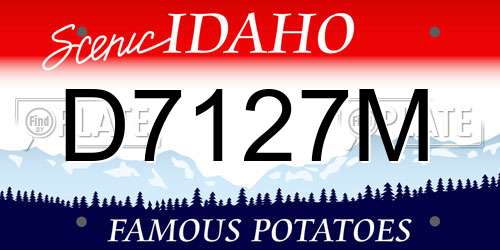 D7127M Idaho License Plate