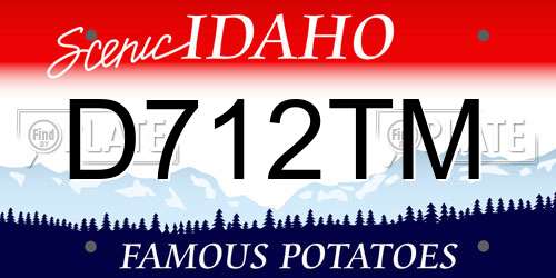 D712TM Idaho License Plate