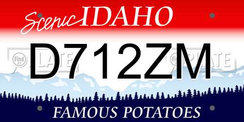 D712ZM Idaho License Plate