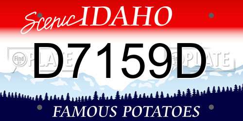 D7159D Idaho License Plate