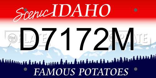 D7172M Idaho License Plate