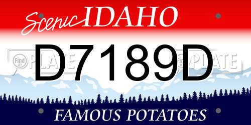 D7189D Idaho License Plate