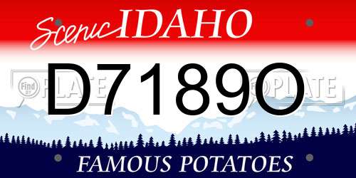 D7189O Idaho License Plate