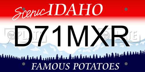 D71MXR Idaho License Plate