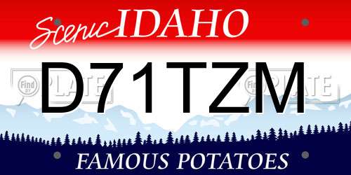D71TZM Idaho License Plate