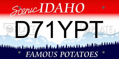 D71YPT Idaho License Plate