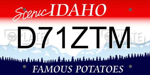 D71ZTM Idaho License Plate