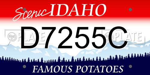 D7255C Idaho License Plate
