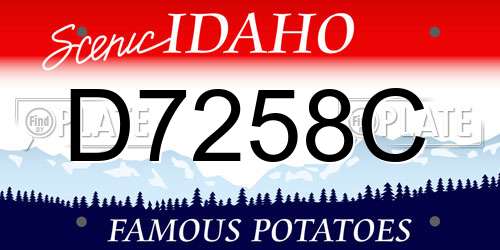 D7258C Idaho License Plate