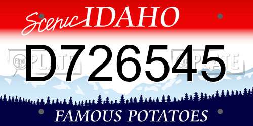 D726545 Idaho License Plate