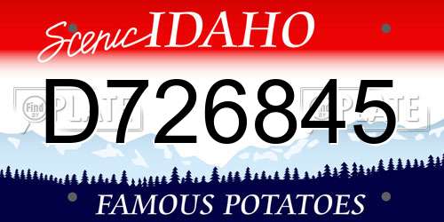 D726845 Idaho License Plate