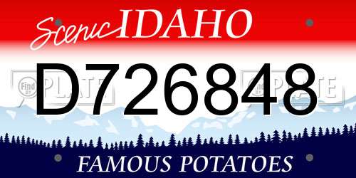 D726848 Idaho License Plate