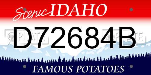 D72684B Idaho License Plate