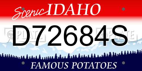 D72684S Idaho License Plate