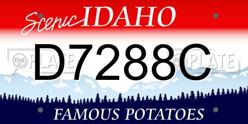 D7288C Idaho License Plate
