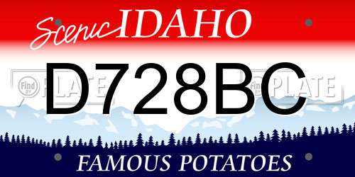 D728BC Idaho License Plate