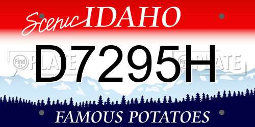 D7295H Idaho License Plate