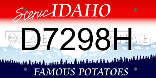 D7298H Idaho License Plate