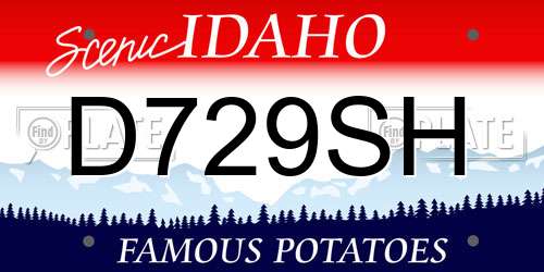 D729SH Idaho License Plate