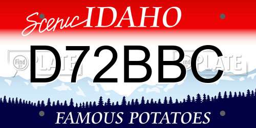 D72BBC Idaho License Plate