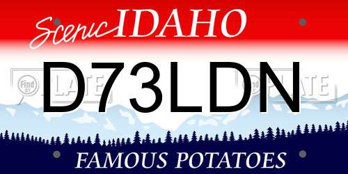 D73LDN Idaho License Plate