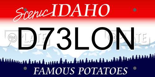 D73LON Idaho License Plate