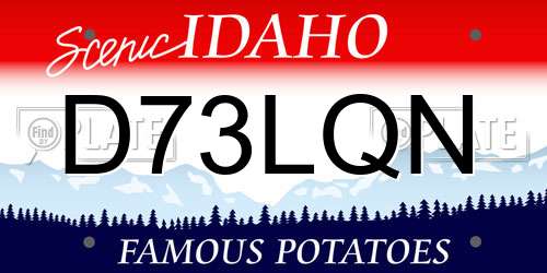 D73LQN Idaho License Plate