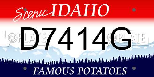 D7414G Idaho License Plate