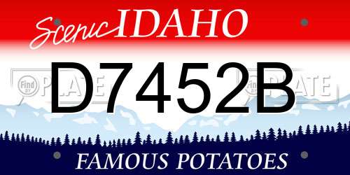 D7452B Idaho License Plate