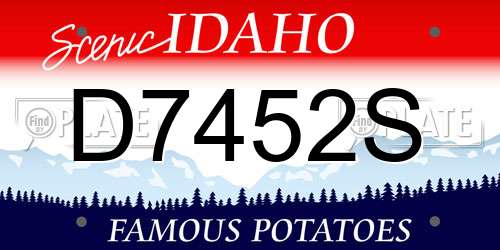 D7452S Idaho License Plate