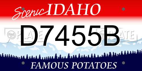 D7455B Idaho License Plate