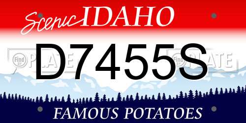 D7455S Idaho License Plate
