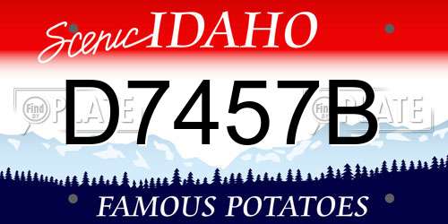 D7457B Idaho License Plate