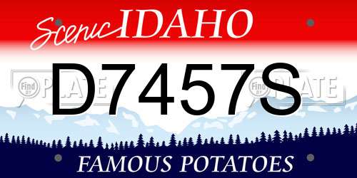 D7457S Idaho License Plate