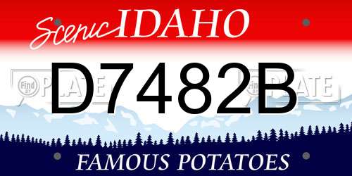 D7482B Idaho License Plate