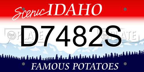 D7482S Idaho License Plate