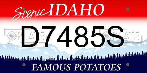 D7485S Idaho License Plate
